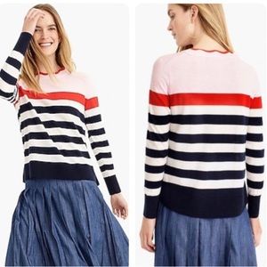 J.Crew scallop trim pullover sweater